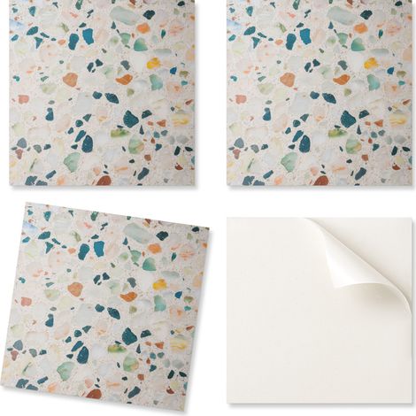 Baldosas de vinilo autoadhesivas con estampado de mosaico de piedra, 20x20x20 cm.