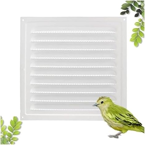 Metal Ventilation Cover, White Metal Air Vent Cover with Mosquito Net for Ceiling Kitchen Bathroom 20x20cm (1/4)