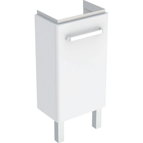 Meuble l.-mains Geberit Renova Compact porte+pieds 34.8x75.4-76.9x25.2cm blc - GEBERIT 009926CBLBB (1/2)