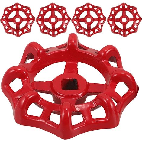 Poignée de Roue de Valve en Fer Rouge, Lot de 5 Pièces (1/5)
