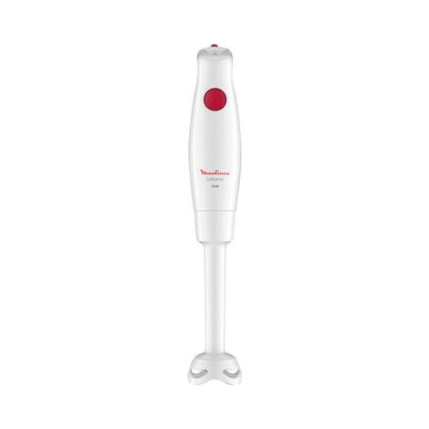 MOULINEX Mixeur Plongeant 350 W Blanc/Rouge Réservoir 800ml 2 Lames Zelkrom Poignée ergonomique (1/4)