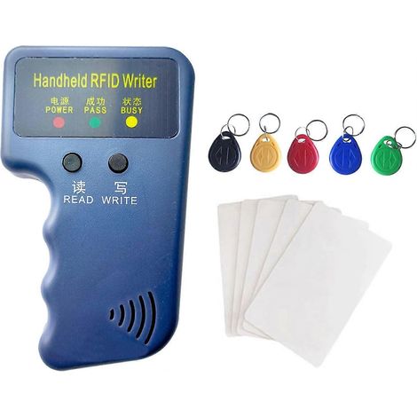 Copieur portable de cartes d'identité intelligentes RFID 125 kHz, compatible avec T5577 ou EM4305 + 5 porte-clés T5577 de taille 2 + 5 cartes T5577. (1/5)