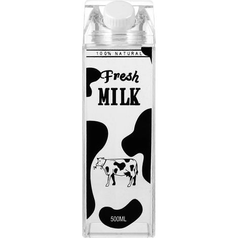 500-ml-Milchflasche mit Aufdruck, praktischer Aufbewahrungsbehälter – 20,5 x 6 x 6 cm (1/4)