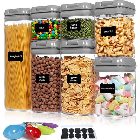 Frischhaltedosen avec luftdichtem Deckel, cuisine boîte de rangement Getreidelagertank, 4 GrößenTransparent Versiegelt (1/5)