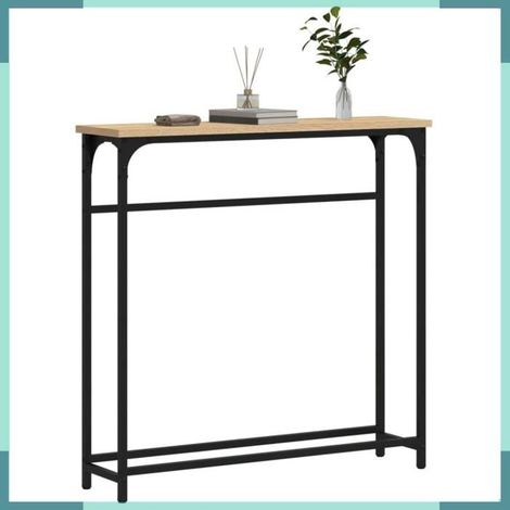 Table console - 834136 - Chêne Sonoma - Bois d'ingénierie & métal - 75 x 19,5 x 75 cm (1/5)