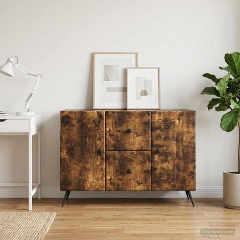 vidaXL Buffet Chêne fumé 89 x 34,5 x 60 cm Bois d'ingénierie (1/5)