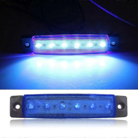 Feux de position latéraux à LED pour camions et remorques, 24 V, étanches, avec 6 LED intégrées.