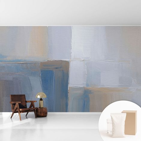 Tapete Vliestapete mit Kleber - Wandgestaltung - Tapete Wohnzimmer - Flur Eingangsbereich Harmonische Abstraktion 416x254 cm (1/5)