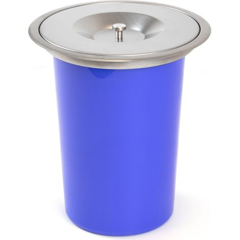 Emuca Einbau-Recyclingbehälter für die Küchenarbeitsplatte Recycle, 1 ausziehbarer Behälter 7 Liter, Edelstahl und Kunststoff (1/5)