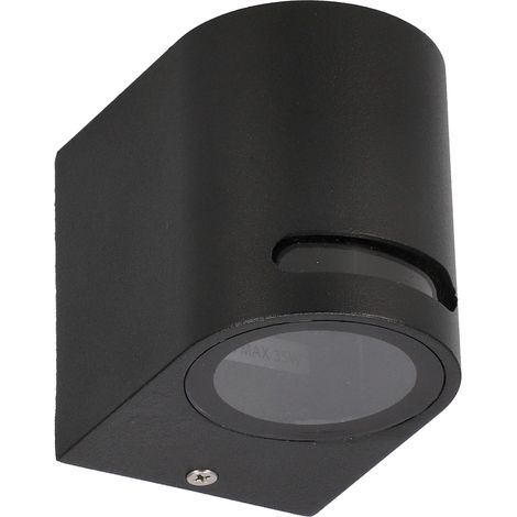 Applique murale d'extérieur GU10 aluminium noir IP54 orientée vers le bas VIRA 1 - EDO Garden Line EDO777374