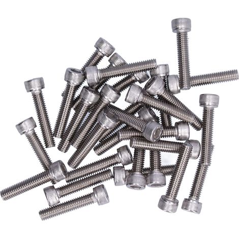 Lot de 30 vis à tête cylindrique hexagonale creuse M6x30, inox 304 A2-70, boulons DIN 912, fixation robuste pour assemblage. (1/5)