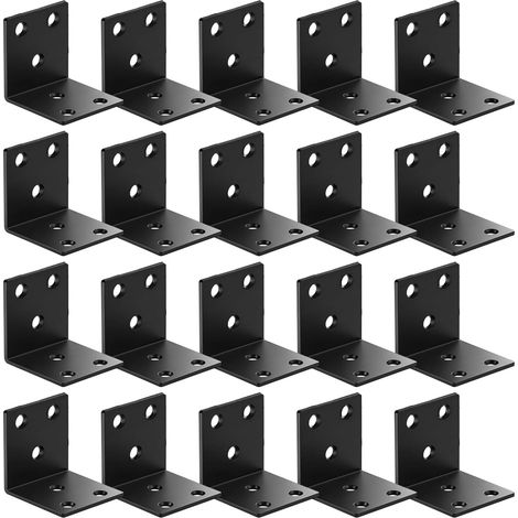 Lot de 20 équerres d'angle en métal renforcé avec vis pour étagères, cadre de table, stabilisation de meubles (1/5)