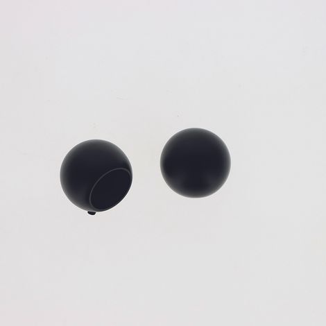Lot de 2 Embouts Boule pour tringles à rideaux de Diam. 20mm en Noir Mat - BOULET