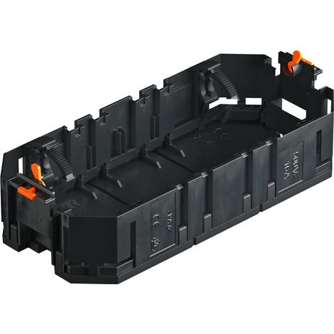 OBO Bettermann Soporte universal para aparatos de instalación 165x76x36 poliamida negro grafito RAL 9011, 7408721