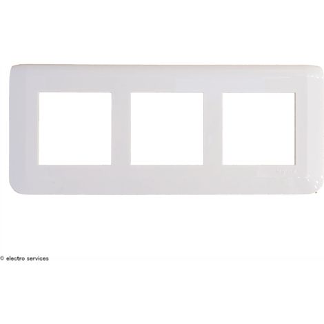 Plaque horizontale Mosaic Legrand 3x2 modules spéciale rénovation Finition: Blanc