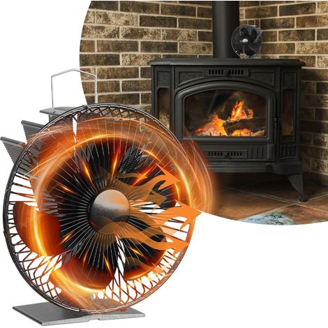 Randaco Ventilador de estufa, Ventilador térmico silencioso de 6 palas para estufas de leña, distribución eficaz del calor, con funda protectora (1/5)