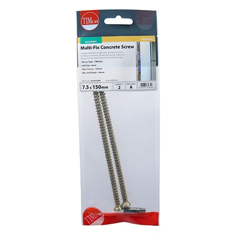 TIMCO Concrete Screws Flat Countersunk Gold - 7.5 x 150