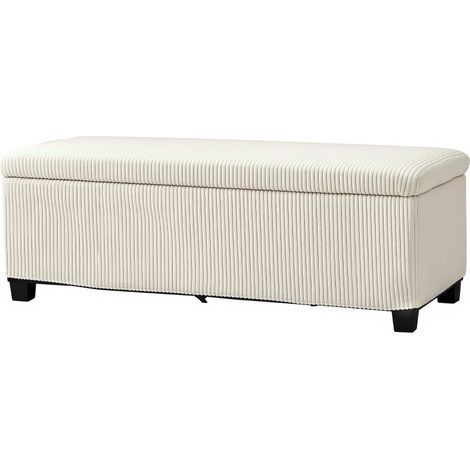 Eifson – Banc de rangement 112x42x40 cm en velours côtelé – Espace de rangement 84 litres – Capacité 220 kg – Installation rapide 10 min