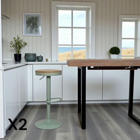 Tabouret de bar réglable métal vert (lot de 2) LEEDS (1/5)