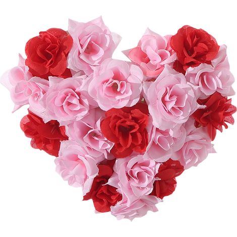 Guirlande En Forme De Coeur - Décor Accroché Pour Porte Avant - Idéal Pour Saint-Valentin Mariage Fête - 17 cm - Rouge Rose (1/5)