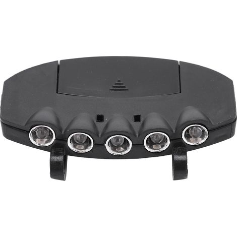 Lampe frontale portable à clip 5 LED pour chapeau, idéale pour la chasse, le camping, la pêche, la course à pied et le cyclisme. (1/5)