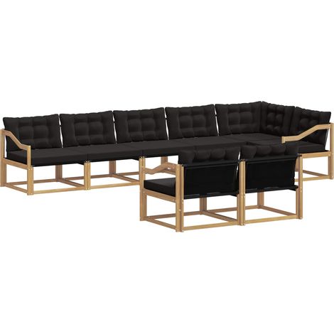 Ensemble de canapés d'extérieur 8 pc Blanc et noir vidaXL (1/5)