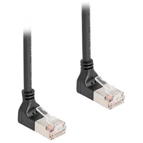 Patchkabel RJ-45 Cat.6a S/FTP, Slim 90° gewinkelt Verwendung:  Verbinden eines Notebooks avec einem Switch oder Router (1/2)