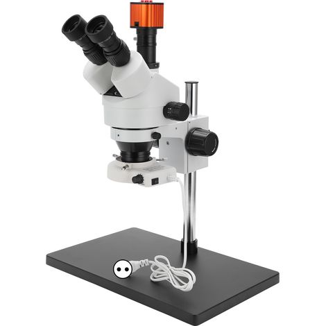 Microscope Stéréoscopique 7X-45X avec Caméra Numérique USB 24MP pour Soudure et Réparation, Alimentation AC100-240V UE (1/5)