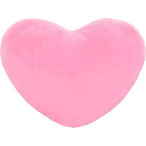 1 Coussin Coeur, Tissu Peluche, Coton PP, Rose, 20cm, Décoration Salon Chambre (1/5)