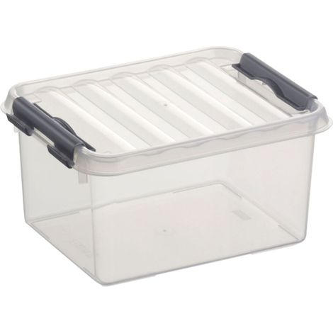 Boîte de rangement Sunware Q-Line 2L Transparent/Gris (1/2)