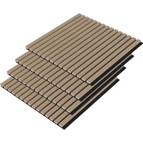 Lot de 4 - 60 x 60 cm -  Ep. 21 mm Chêne clair panneaux muraux décoratifs et acoustiques en bois de la gamme Ocean (1/5)