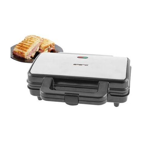 Tostadora Emerio Sandwichtoaster XXL negra plata 2 sándwiches
