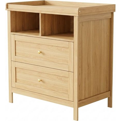 Cassettiera fasciatoio convertibile con vani e cassetti effetto legno 82x50x90 cm (1/5)