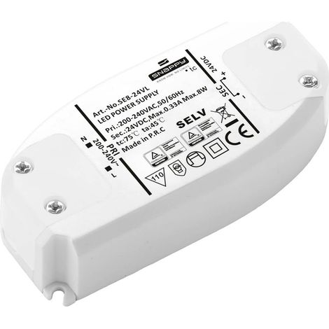 Dehner Elektronik SE 8-24VL (24VDC) Trasformatore per LED, Driver per LED Tensione costante 8 W 0.33 A 24 V/DC 1 pz.