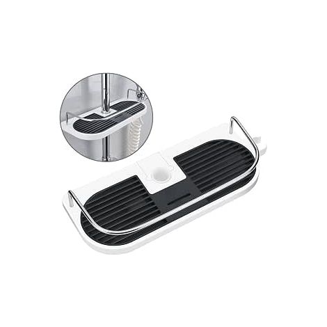 Ascenseur bac à douche bac à douche étagère salle de bain support de rangement porte-savon plateau s'adapte aux rails de 19 mm à 25 mm
