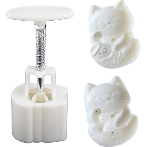 Moule à Mooncake en Forme de Chat 50g en Plastique pour Pâtisserie (1/4)
