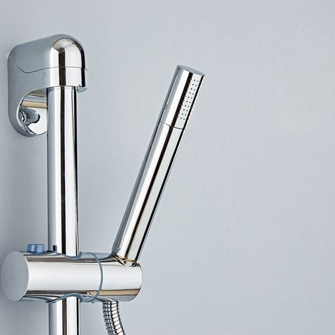 Pommeau de douche à main, 1 jet, avec technologie anti-brûlure et économie d'eau, facile à installer et à nettoyer (1/5)