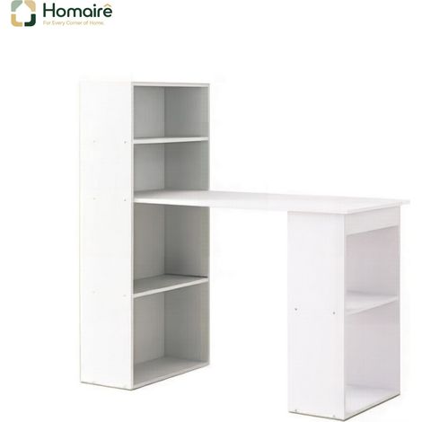 Weißes Bücherregal mit weißem Stauraum 120 x 55 x 120 cm HOMAIRE (1/5)