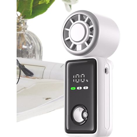 Tragbarer Mini-Ventilator, faltbar, 5 Geschwindigkeiten, verstellbares LED-Display Persönlicher Reiseventilator für Reisen, Wandern, Rucksackreisen, Arbeit, Camping, Angeln (1/5)