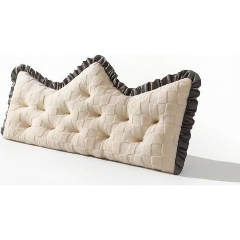 Back Support Cushion, Reading Pillow, Bed Backrest, Lumbar Support, Velvet Taffeta Padded, Ergonomic with Crown Silhouette, color to 3, 150 cm (1/5)