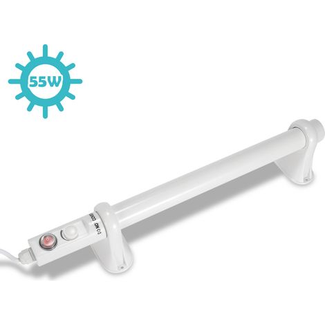 Randaco Pflanzenheizung 55W mit doppelter Temperatursteuerung, 50 cm Heizrohr, Weiß