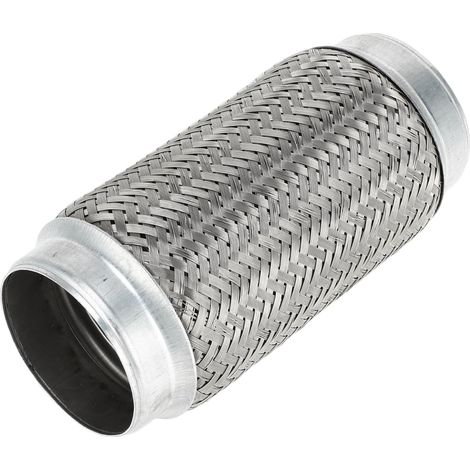 Tuyau D'Échappement Flexible En Acier Inoxydable Argent 1 Pièce Couleur Argent, Diam. Int. 76mm (2.99"), Ext. 78mm (3.07"), Long. 200mm (7.87"), Isolation Vibrations, Réduction Bruit (1/5)