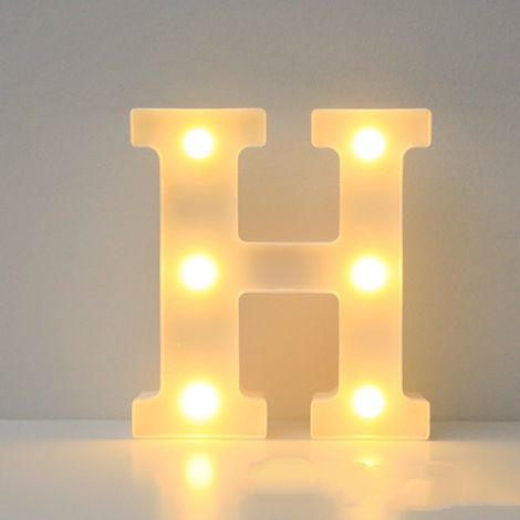Una letra H luminosa con cuatro LED, de aproximadamente 16 centímetros de diámetro, es perfecta para fiestas de cumpleaños, Navidad y pedidas de mano. (1/3)