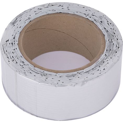 Ruban adhésif résistant et imperméable en feuille d'aluminium 5 x 500 cm pour la réparation des fissures et fuites de toitures et de murs. Feuille d'aluminium à carreaux. (1/5)