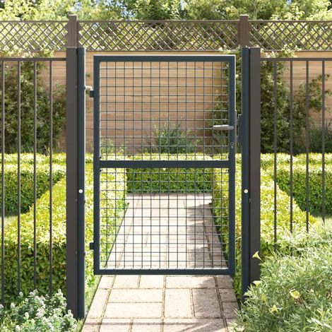 Porte de jardin en maille - Portail de clôture - Portillon de jardin Acier galvanisé 100 x 175 cm Gris fr10343 - Maison La Vie (1/5)