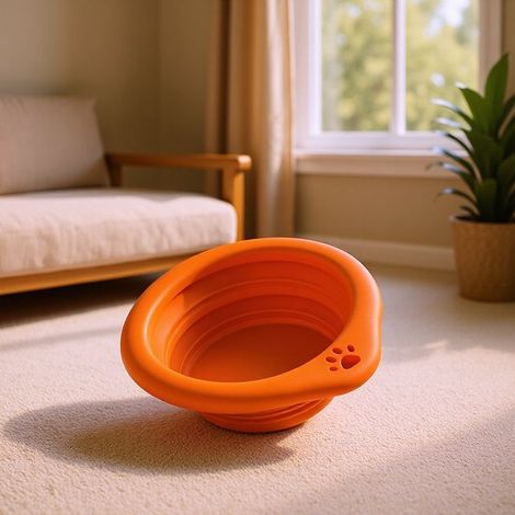 Set di 2 ciotole pieghevoli in silicone per cani, senza BPA e lavabili in lavastoviglie, portatili, pieghevoli ed estensibili, ideali per i viaggi, per cibo e acqua. (1/4)