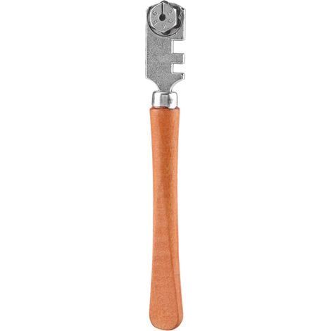 Wheel-driven glass cutter, six robust blades, diamond tip for cutting thick mirror-effect ceramic tiles (1/5)