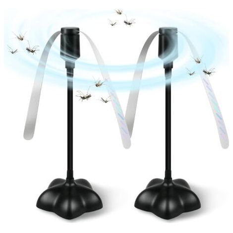 BUNTHAUS PA Ventilateur Anti-Mouche, 2 Pièces Répulsif à Pales Extérieur & Intérieur pour Eloigner Les Mouches de la Table, Répellante Moustique Fan pour Maison Dîner, Pique-Nique et Barbecue (1/5)