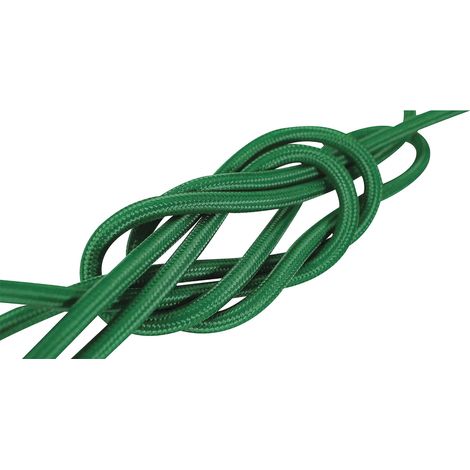 Câble électrique tissu vert, long. 3m, diam. 6.2mm  - Tibelec (1/4)