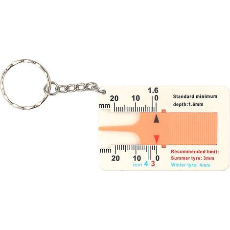 jeu De 2 Jauges De Profondeur De Pneu Orange 2 Pices, 0-20 Mm Outil De Mesure De Bande De Roulement De Pneu, Jauges D'usure De Pneu Rgle De Pneu E (1/5)